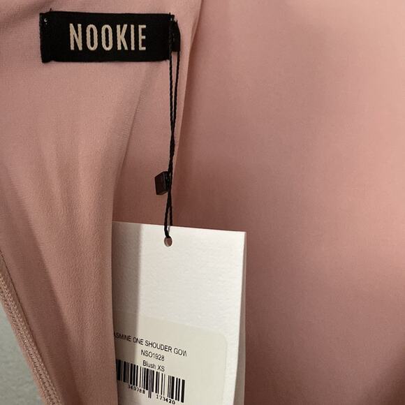 REVOLVE x NOOKIE Coquette wedding Pink one shoulder Maxi dress Jasmine Gown XS 2 - Picture 7 of 11